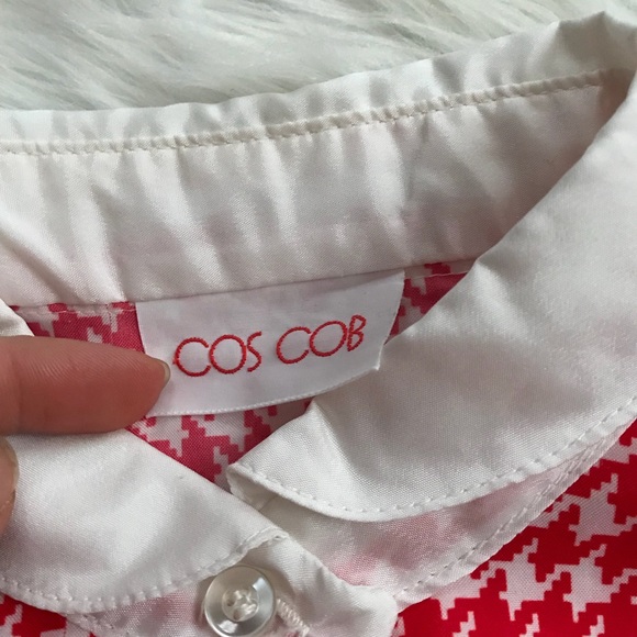 Vintage Red White Houndstooth Button Down Shirt - Picture 4 of 8